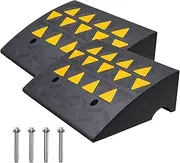 VEVOR Rubber Curb Ramp 2 Pack, 15.2 cm Rise Height Heavy-Duty 15 tons Load Capacity Threshold Ramps, Driveway Ramps with Stable Grid Structure for Cars, Wheelchairs, Bikes, Motorcycles