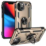 For iPhone 13 mini Case,Armour Shockproof TPU/PC Cover,Ring Holder,Gold