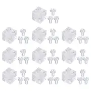 10 Set Cube Corner Code Bracket, Angle Connector Acrylic Transparent W/Screws