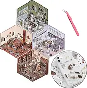ZHIGOU 4 Sets of DIY 3D House Stickers - Funny Cartoon Stickers, Relieve Stress, Kill Time, Waterproof and Environmentally Friendly Materials, Create A Warm Atmosphere, Your Own Mini Room Scene