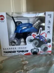 Wireless Remote Control Thunder Tumbler Spinning Car by Sharper Image-Blue 27MHz