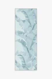 75' x 215' | Machine Washable Runner Rug | Kid & Pet Friendly | Indoor Rug | Banana Leaf Soft Blue Outdoor Rug by Gray Malin | Ruggable