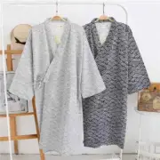 2025 New Men's 100% Cotton Gauze Cotton Robe Loose Thin Yukata Japanese