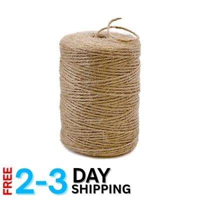 3-Ply 600 Feet Natural Jute Twine String - Ideal for DIY Crafts & Gift Wrapping