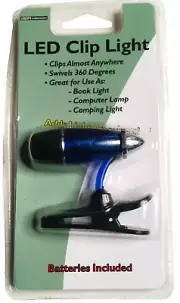 LED Book Light Clip Living Solutions Computer Spot Swivels 360 Degrees New