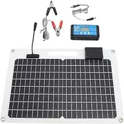 100W Solar Panels 12V 24V Dual USB 100A Controller with Power Level Display, Monocrystalline PV Module Power Charger for RV Marine Rooftop Farm, Solar Panel Battery Charger