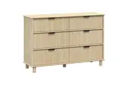 Randy Swedish Wooden Chest Of 6-Drawer Dresser Storage Cabinet Oak