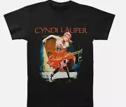 VINTAGE JLINGE CYNDI LAUPER BLACK REPRINT T-SHIRT