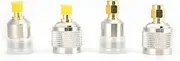4PCS N to SMA Connector Kit Gold Plated 50 Ohm RF Adapter Set for Antennas Wireless LAN Devices Coaxial Cable WiFi Radios External Antenna Brass Construction