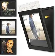 Yoimori Vinyl Record Frame, 3-Pack Record Frame for Vinyl Records Display, Album Frames for 12x12 Inch LP Cover Display (3 Pack/Black)