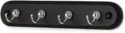 Spectrum Diversified Wall Hook Key Rack, 4 Hook, Black Wood/Chrome