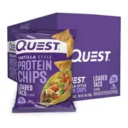 8PK Quest Protein Chips/Tortilla Snack Box Healthy Low Loaded Taco Flavoured 32g