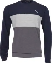 Puma Cloudspun Colorblock Crewneck Navy Blazer Heather/Quiet Shade Heather XXL