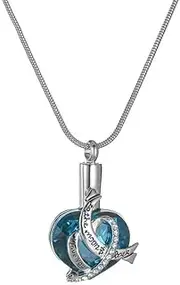 DOTUIARG Cremation Urn Necklaces for Ashes I Love You to The Moon and Back Memorial Heart Urn Locket Pendant Jewelry