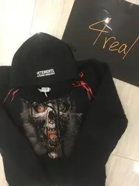 在飛比找Yahoo!奇摩拍賣優惠-[4real] Vetements 鬼臉Hoodie 厚款 