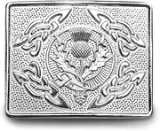 [Kilt Emporium] Celtic Knot Kilt Belt Buckle, Traditional Scottish Thistle Design