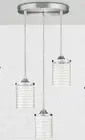 LED Pendant Light Fixture, Modern Hanging Light with Brushed Nickel, 3 Cluster
