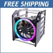 Stackable 4-Layer Acrylic Case with RGB Cooling Fan for Raspberry Pi Clusters