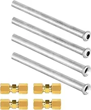 Brake Line Repair Kit, Upgraded 3/16 Stainless Steel Brake Line Including 2 Convex Connectors and 2 Concave Head Connectors, 4 Brass Compression Unions Brake Line Connector Fittings
