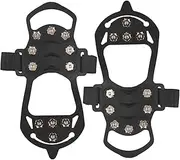 [Wedhapy] Universal Ice Cleats for Boots Non-Slip Gripper Spikes with 11 Steel Studs Rubber Ice Cleats for Shoes Cold-Resistant Snow Spikes for Shoes for Winter Hiking Climbing Ice Fishing L