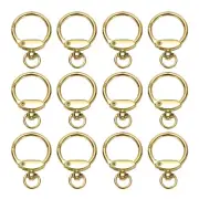 Round Spring Snap Hooks, 12Pcs Spring Swivel Ring Trigger O Rings Buckle, Gold