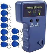 Handheld 125KHz RFID Reader Writer Duplicator Copier, Upgrade ID Card Cloner Programmer, with 10Pcs Rewritable Cards