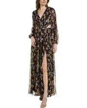 Aidan by Aidan Mattox Floral Pleated Chiffon Gown size 0