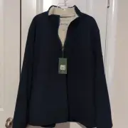 Orvis Men's XXL Navy Blue Fleece Lined Quarter Zip Pullover Sweater New With Tag