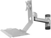 Adjustable Arm Desk Mount Silver Single Arm Monitor Stand Non Foldable Wall Mount with Regular Tray Single Screen Monitor Arm Desk Mount