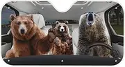 Klainlcly Bear Car Windshield Sunshade, Front Window Sun Protector for Uv Rays & Sun Heat, Car Sun Shade Suitable for The Front Windscreen of Most Car Models Medium-55 L x 30"" W