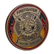 Firefighter Challenge Coin Fire Department Rescue Prayer Coin Fireman Gift