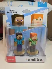 Steve & Alex Amiibo Super Smash Bros Nintendo Brand New & Factory Sealed!