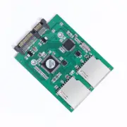 2 Ports Dual SD SDHC MMC Memory Card to 7+15P SATA Serial ATA Converter Adapter