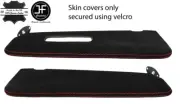 RED STITCH 2X SUN VISORS LUXE SUEDE COVERS FOR BMW E30 81-92 COUPE (for: BMW)