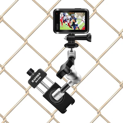 Aluminum Baseball Camera Fence Mount Compatible for GoPro Mevo Start Game Cha...