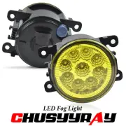 For Nissan LEAF 2011 2012 2013-2017 Pair Round LED Bumper Fog Lights DRL Yellow
