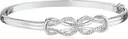 [Amazon Essentials] Sterling Silver Diamond Double Knot Bangle Bracelet (1/4 cttw, J Color, I3 Clarity) (previously Amazon Collection)