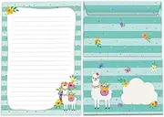 Letter Paper Set A5 Letter Pad with Envelopes Children's Llama for Girls (A5 Pad with 25 Sheets + 15 Envelopes)