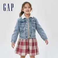 在飛比找蝦皮商城優惠-Gap 女童裝 保暖仿羊羔絨牛仔外套-藍色(413974)