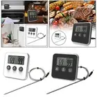 Digital Instant Read Meat Thermometer with Timer Multi-Functional LCD Display