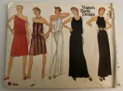Vogue 2950 Vintage 80s Sewing Pattern Sizes: 6-8-10 Toga Style Evening Dresses