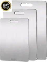 3Pcs Titanium Cutting Board Set - Yamato Stainless Steel Chopping Boards