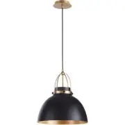 Quorum International 823-5980 Fort Worth Pendant Matte Black and Aged Brass