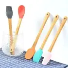 5pcs/set detachable Scraper Bamboo Handle Cake Spatula Silicone Spatula Cream