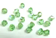 20 Pieces ~ PERIDOT AB ~ 6mm BICONE ~ SWAROVSKI CRYSTAL BEADS LOT