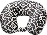 [Wolf Essentials] World's Best Feather Soft Microfiber Neck Pillow, Charcoal Trellis