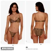 NWT VIX Paula Hermanny Kimi Erin Knot-Rafa Leopard Bikini Swimsuit 2 Piece Small
