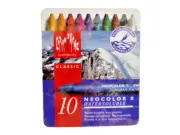 CARAN D'ACHE NEOCOLOR II - UNOPENED SET OF TEN IN ORIGINAL FACTORY-SEALED TIN