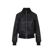 [The Frankie Shop] The Frankie Shop-Black Tobias Lamb Leather Jacket-Donna S STAND