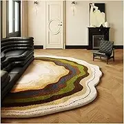 Retro Bedroom Decor Bedside Wave Shape Carpet Fluffy Soft Lounge Rug Light Luxury Carpets for Living Room Home Plush Shaped mat(D,160x230cm)